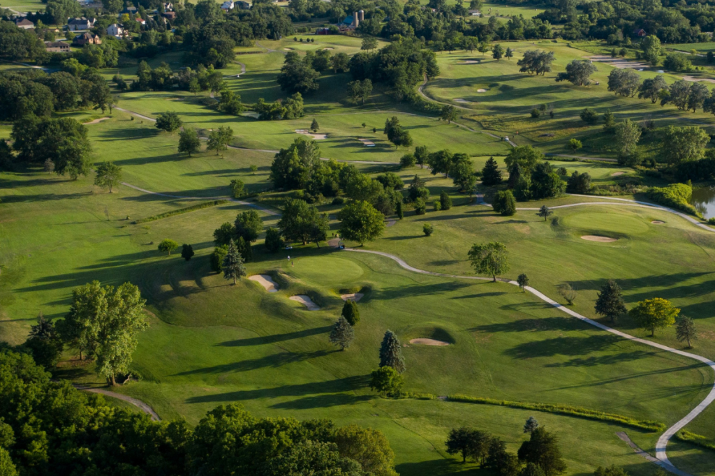 Aerial photo of a golf course