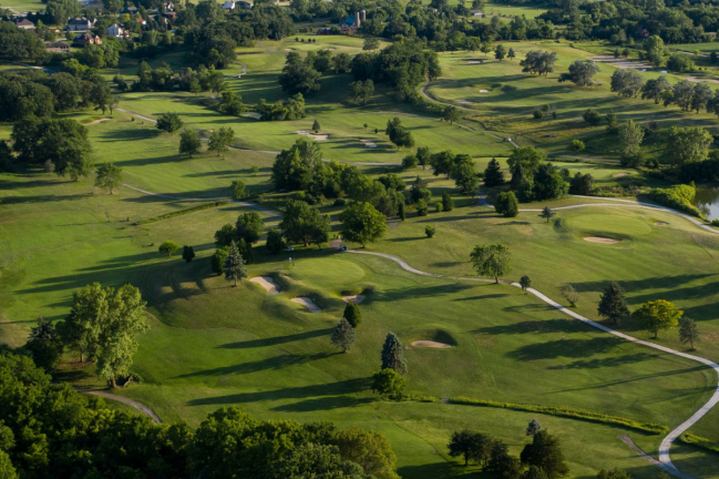 Aerial photo of a golf course