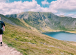 Female hiker walks in Lake District